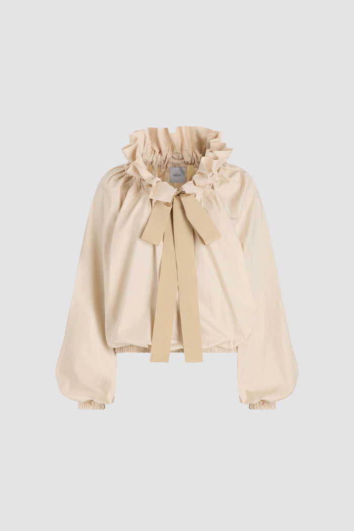 jean patou Blouse à manches bouffantes en coton bio Tapioca
