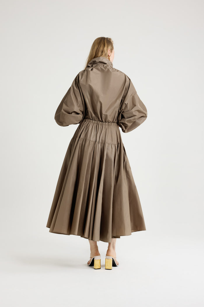 Jean Patou Blouse à Manches Bouffantes En Faille Recyclée Mocha