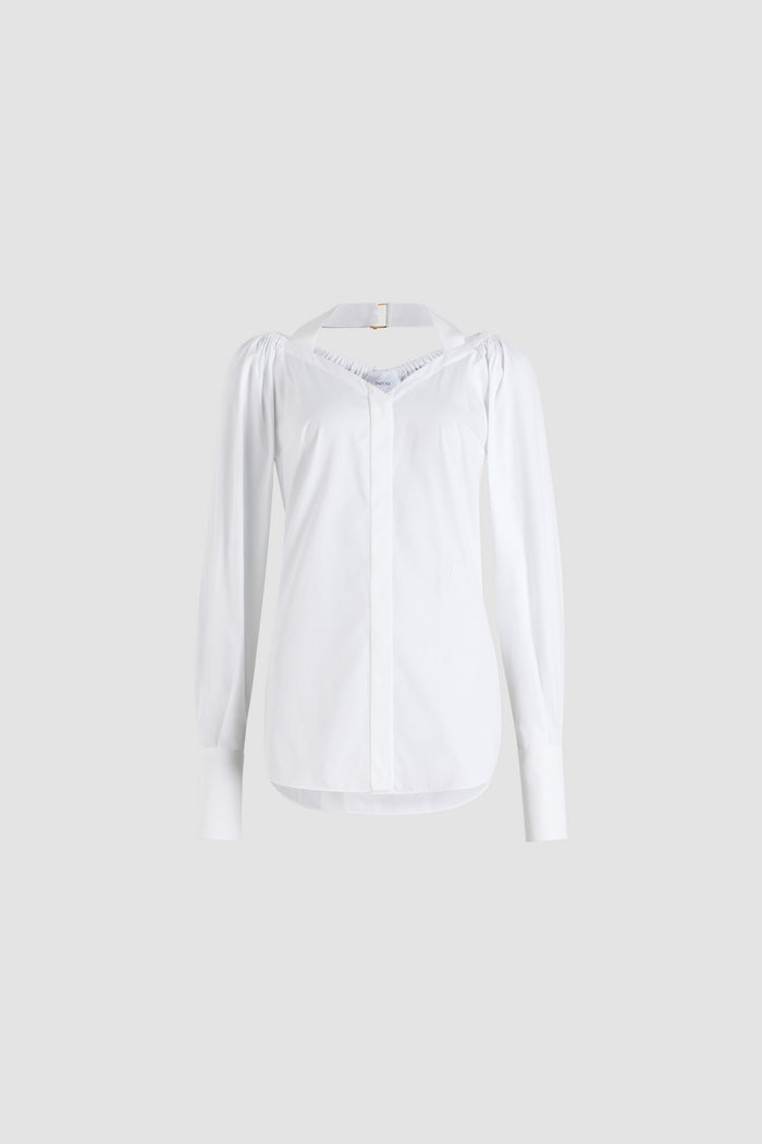 Jean Patou Blouse Croisée En Popeline De Coton Bio White
