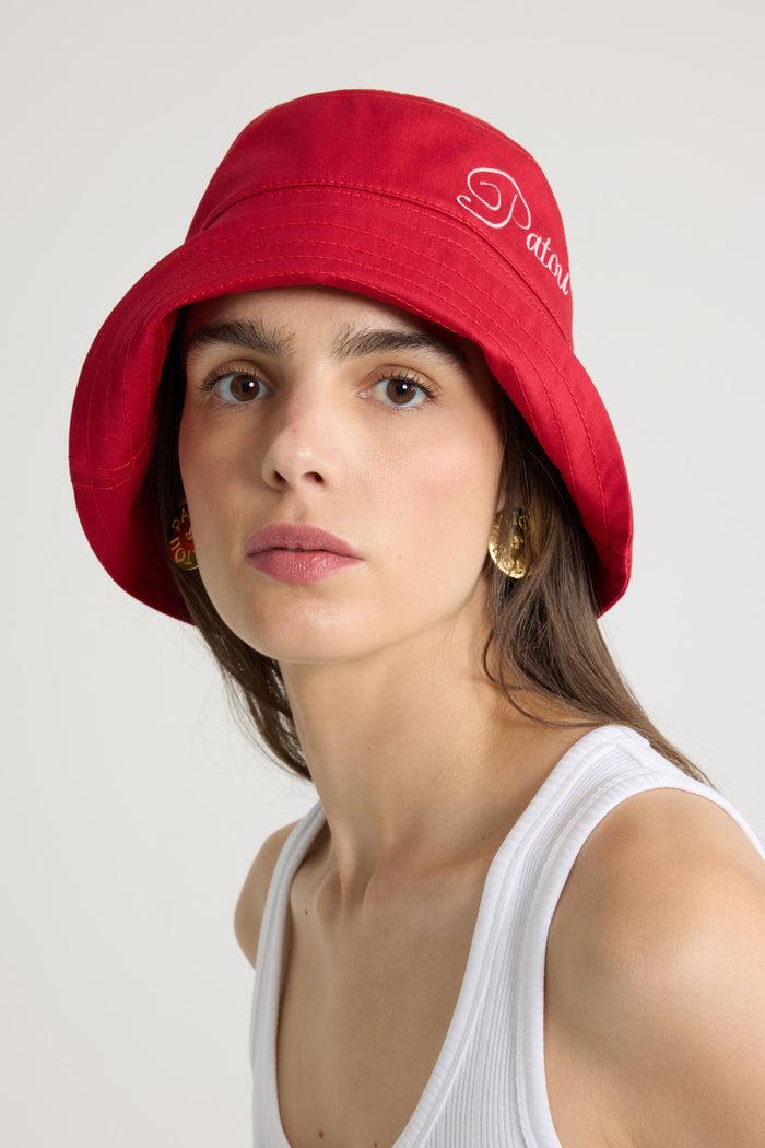Jean Patou Bob à Logo Patou Brodé En Coton Lipstick Red