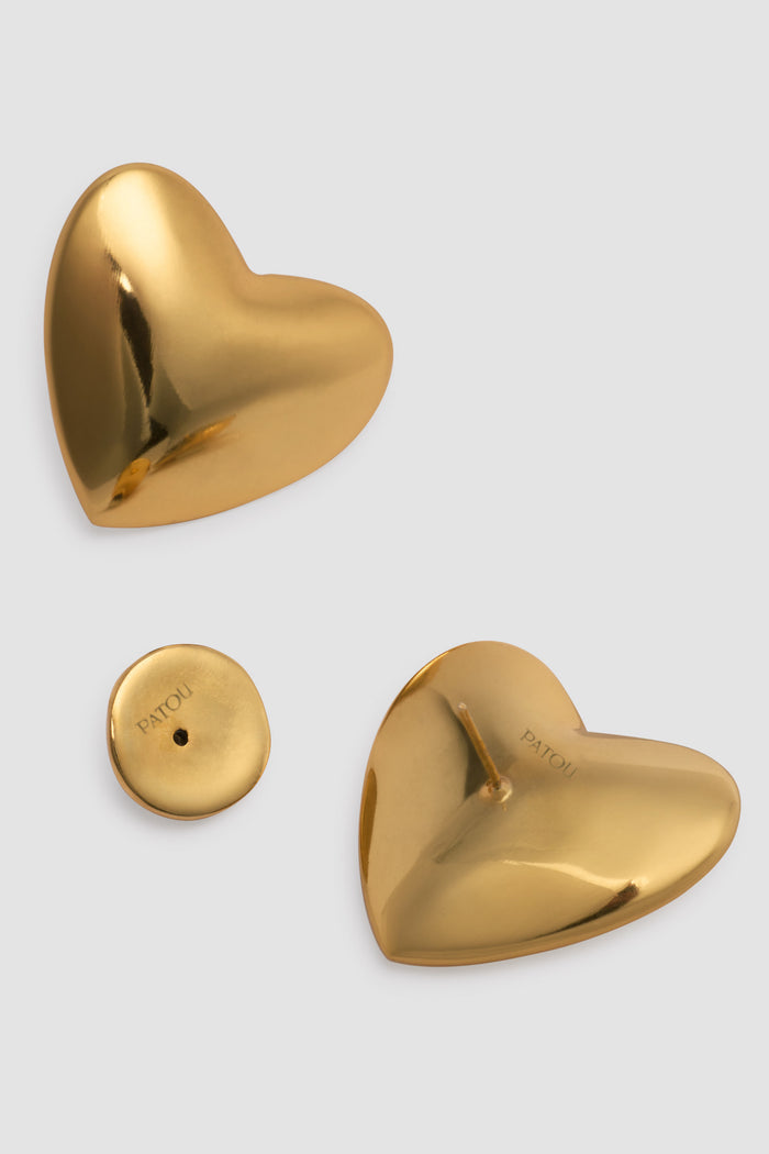 Jean Patou Boucles D'oreilles Cœur En Laiton Doré Gold
