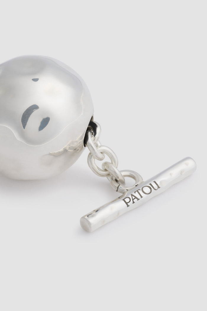 Jean Patou Bracelet à Boules Martelées En Laiton Argenté Silver
