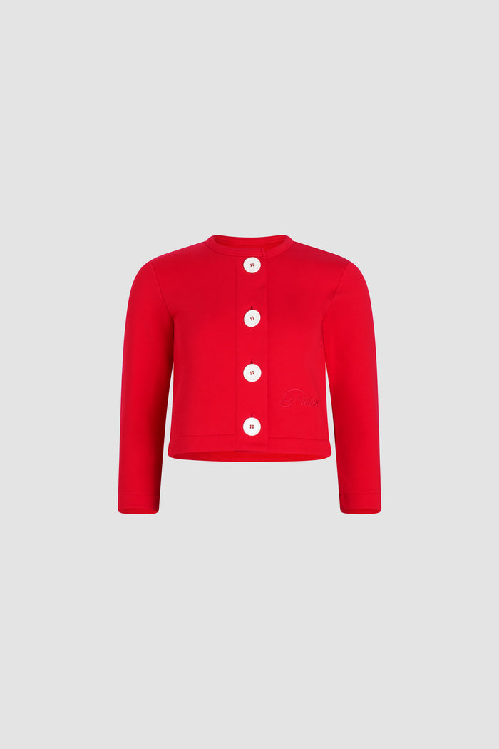 jean patou Cardigan boutonné en coton bio Lipstick Red