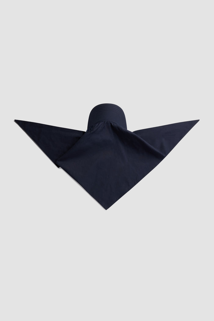 jean patou Casquette foulard en popeline de coton bio Navy Black
