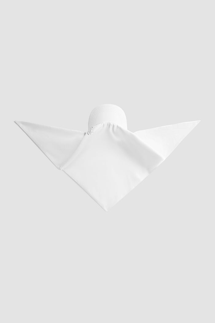 jean patou Casquette foulard en popeline de coton bio White