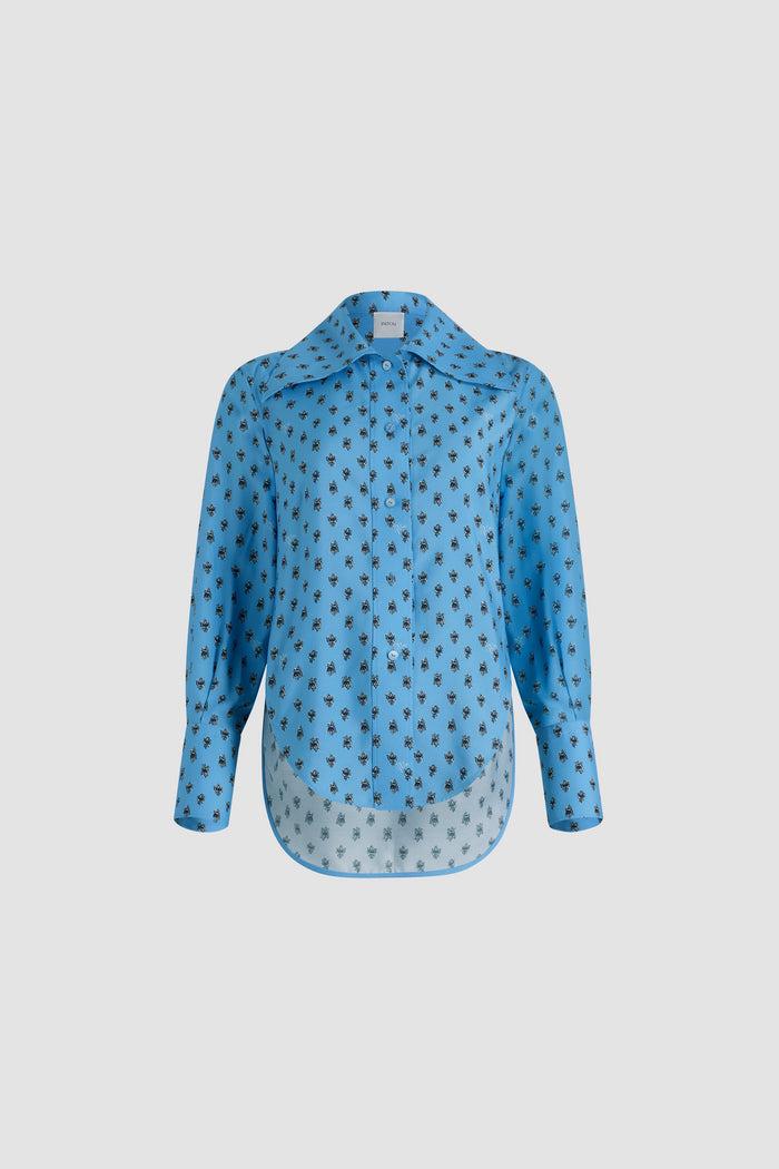 jean patou Chemise violon en viscose mélangée éco-responsable imprimée Small Provence Blue