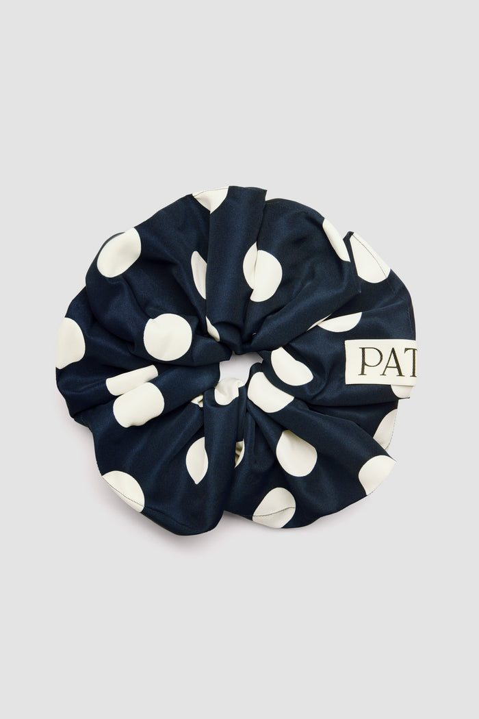 jean patou Chouchou en faille recyclée Navy Polka Dots
