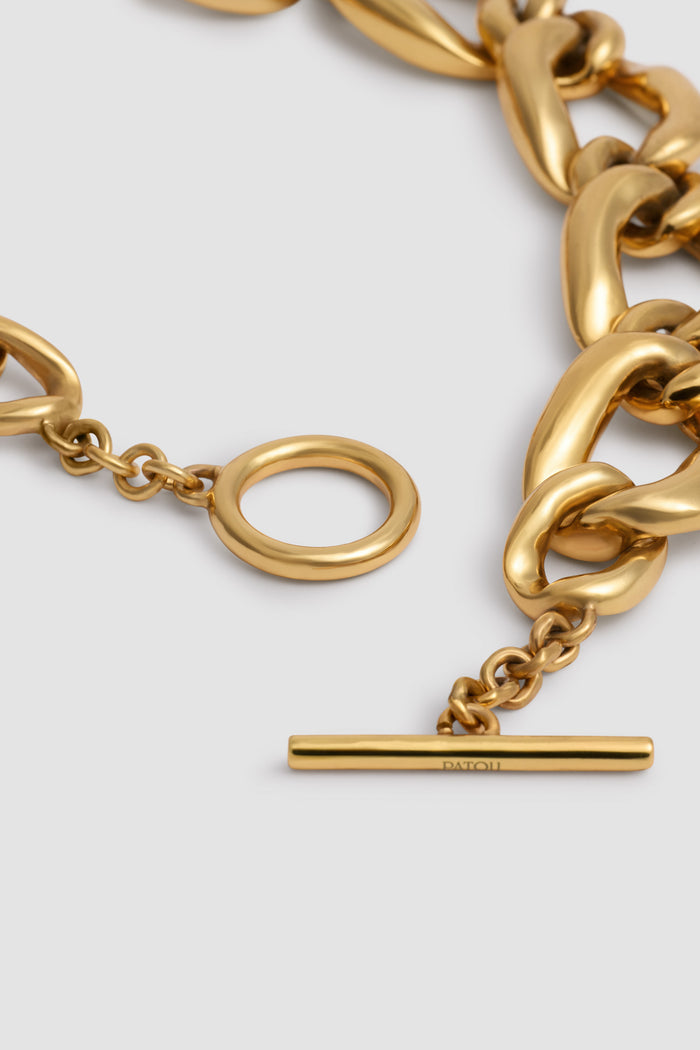 Jean Patou Collier Chaîne à Cœur En Laiton Doré Gold