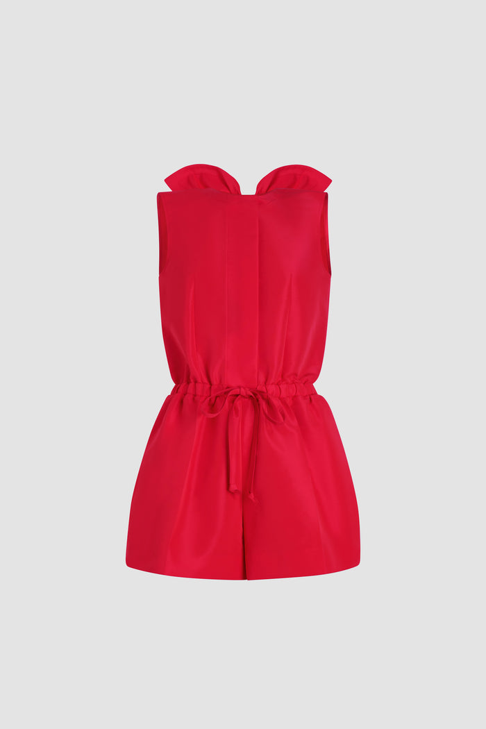 jean patou Combinaison dos nu en ottoman recyclé Lipstick Red