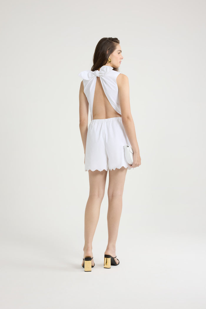 Jean Patou Combinaison Dos Nu En Popeline De Coton Bio White