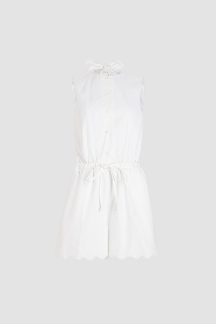 jean patou Combinaison dos nu en popeline de coton bio White