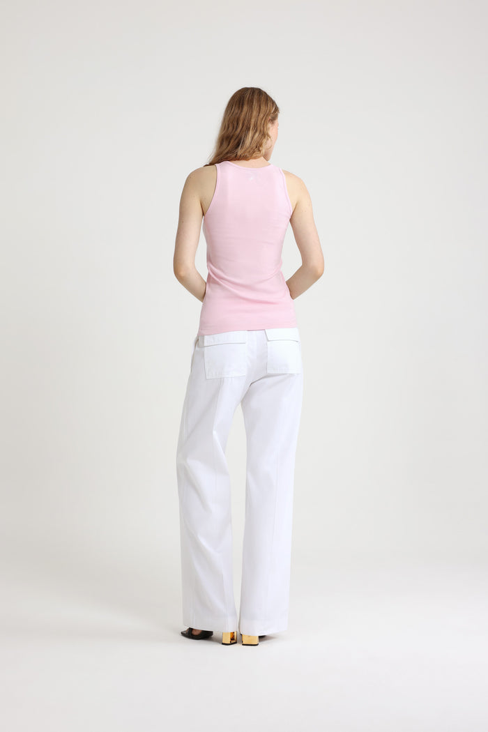 Jean Patou Débardeur à Logo Patou En Coton Bio Primrose Pink