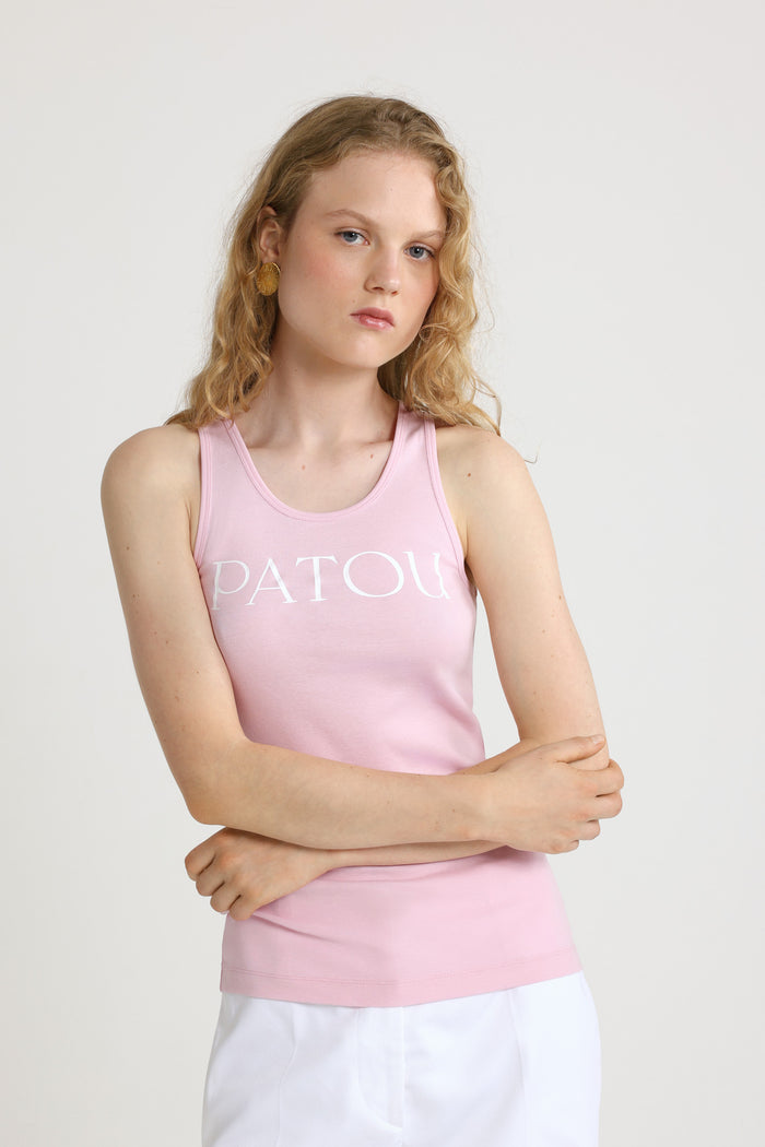 Jean Patou Débardeur à Logo Patou En Coton Bio Primrose Pink