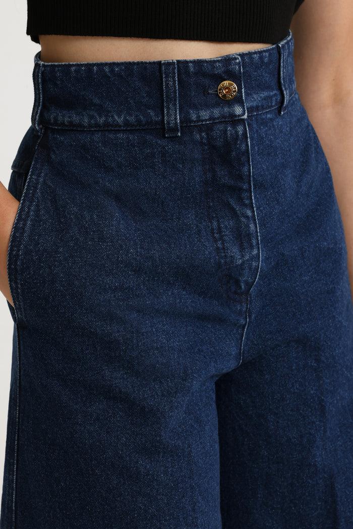 Jean Patou Bermuda En Denim De Coton Ink Blue