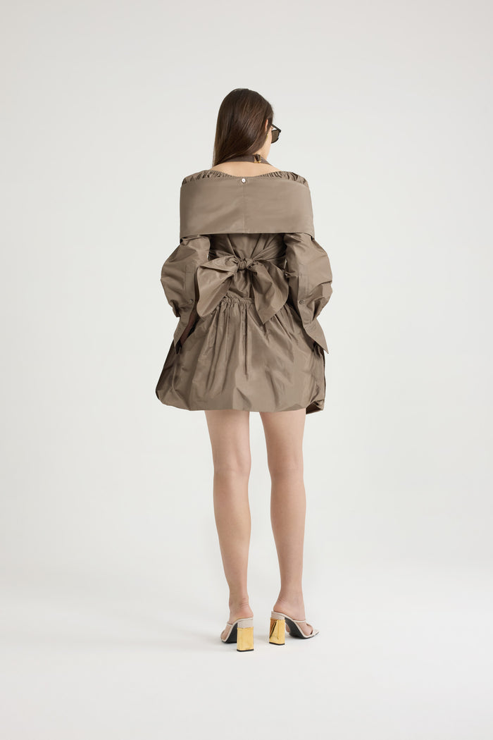 Jean Patou Blouse Croisée En Faille Recyclée Mocha