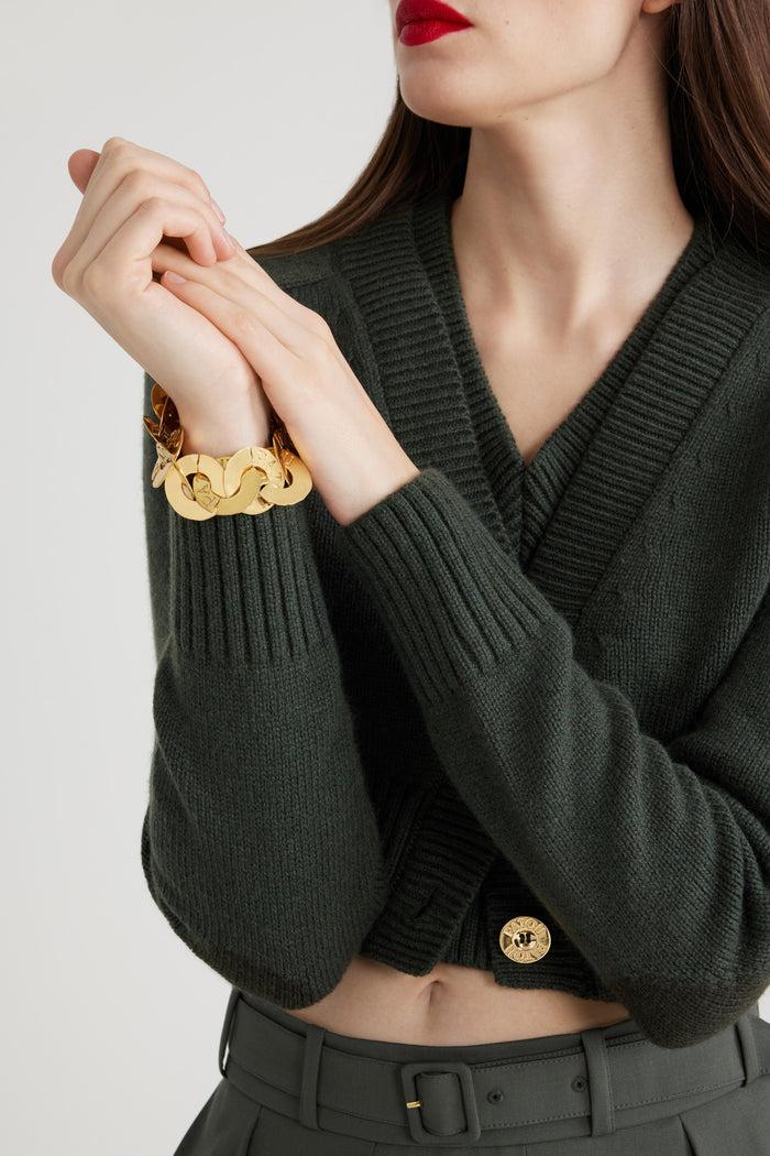 Jean Patou Bracelet Pièces En Laiton Doré Gold