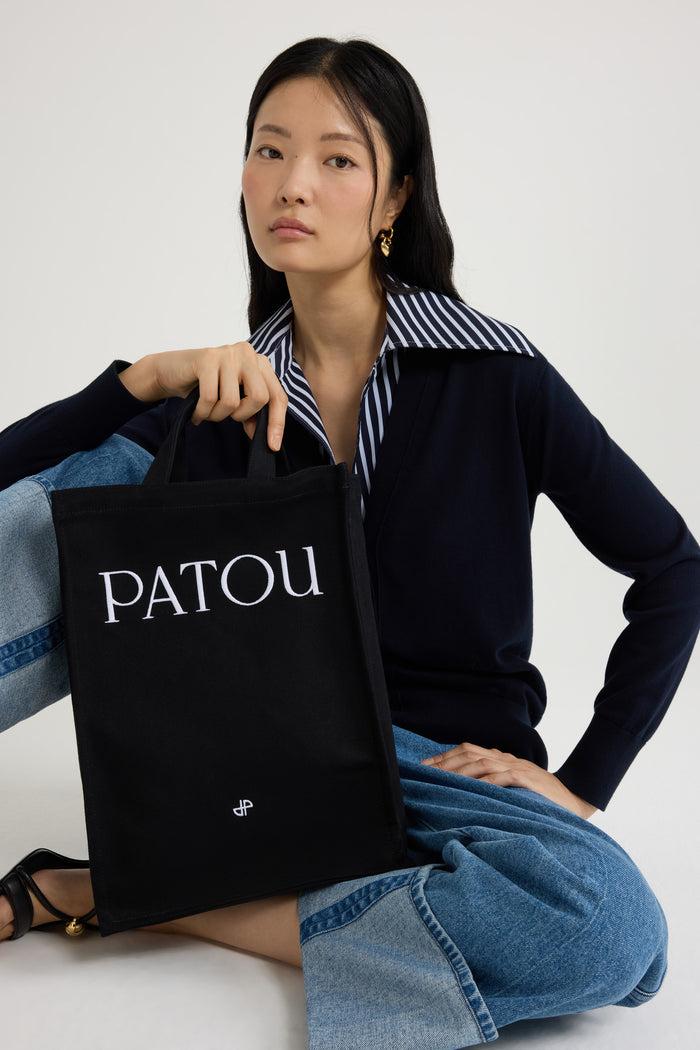 Jean Patou Cabas Patou Vertical En Coton Black