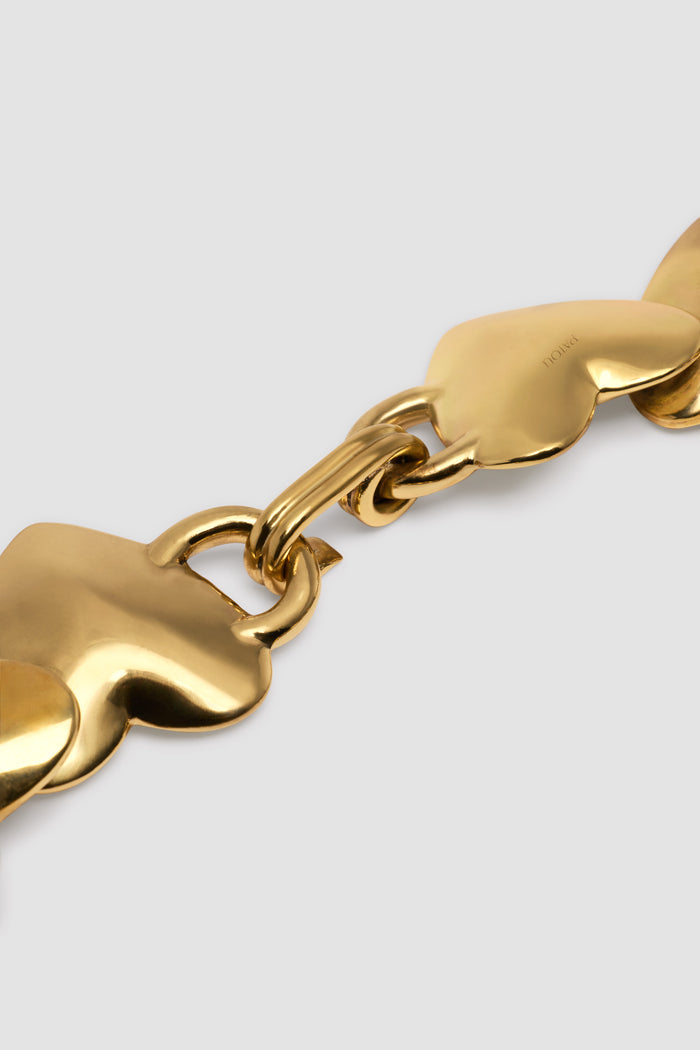 Jean Patou Collier à Cœur En Laiton Doré Gold