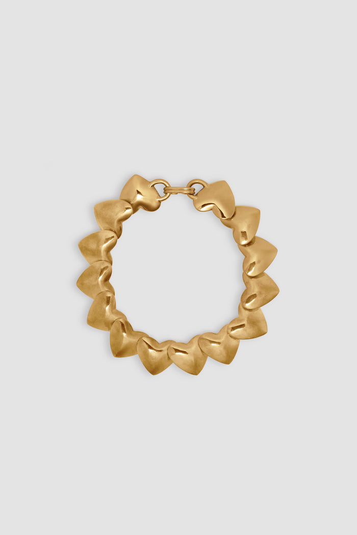 jean patou Collier à cœur en laiton doré Gold