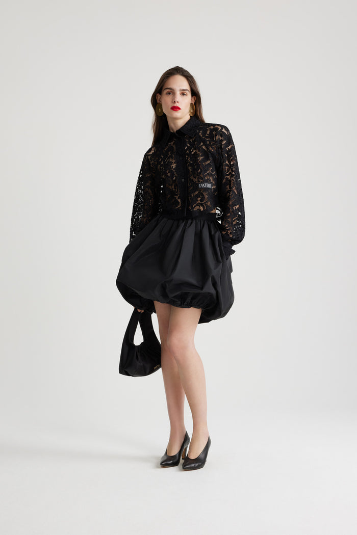 Jean Patou Jupe Boule En Faille Recyclée Black