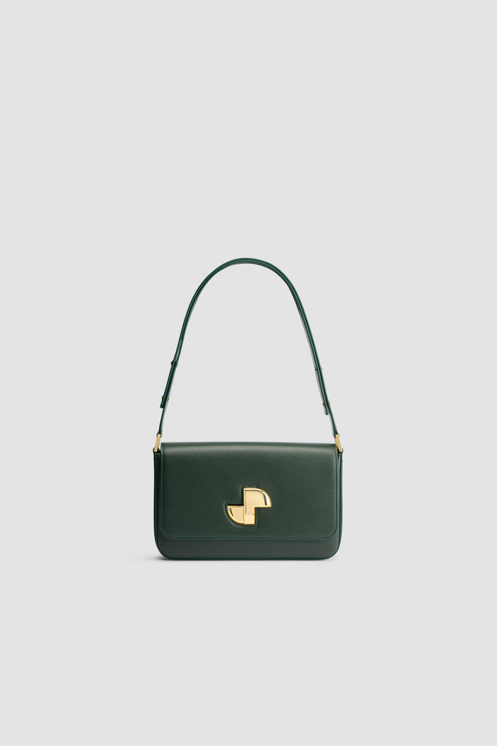 jean patou Le Classic Lock en cuir Bottle Green
