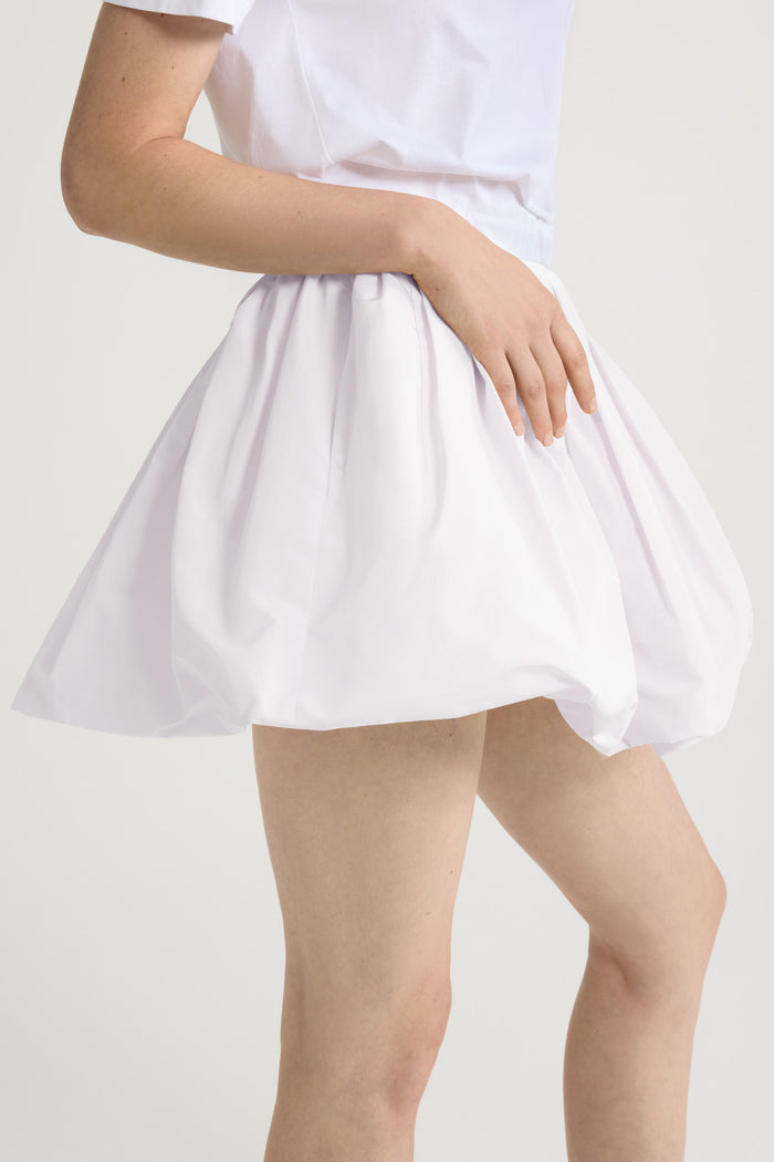 Jean Patou Mini Jupe Boule En Coton Bio White