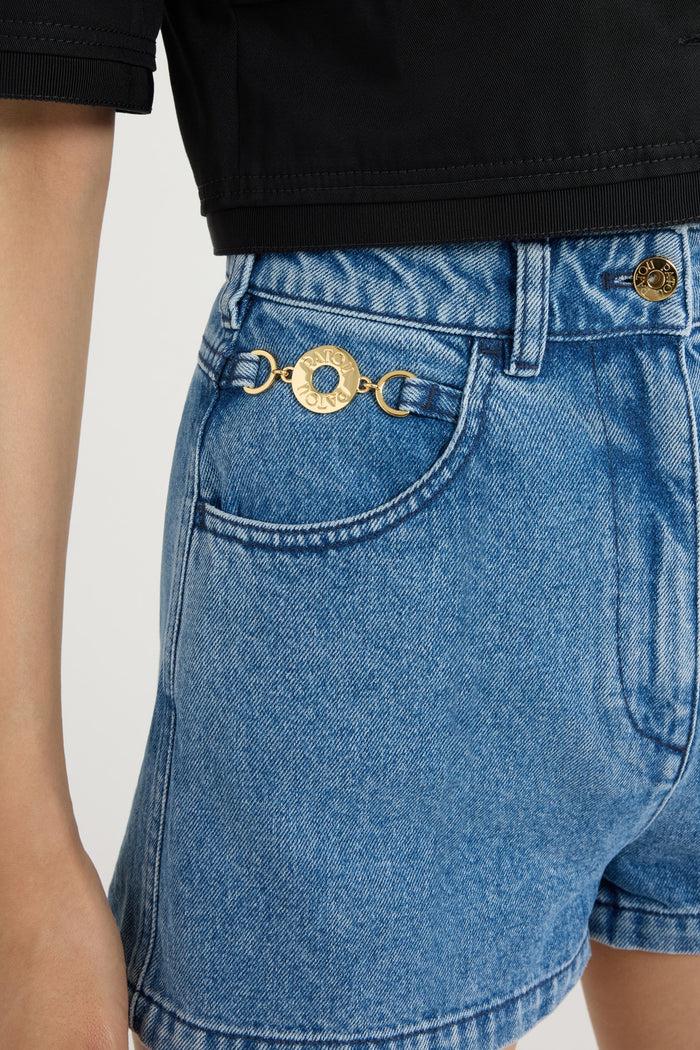 Jean Patou Mini Short En Denim Heritage Blue Wash