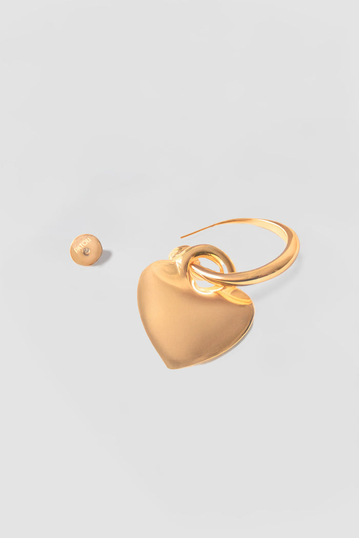 jean patou Mono créole à cœur en laiton doré Gold