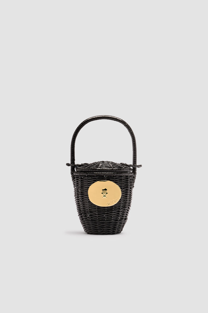 jean patou Panier seau en osier Black