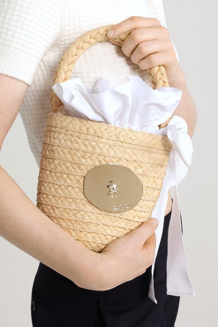 Jean Patou Panier Seau En Raphia White