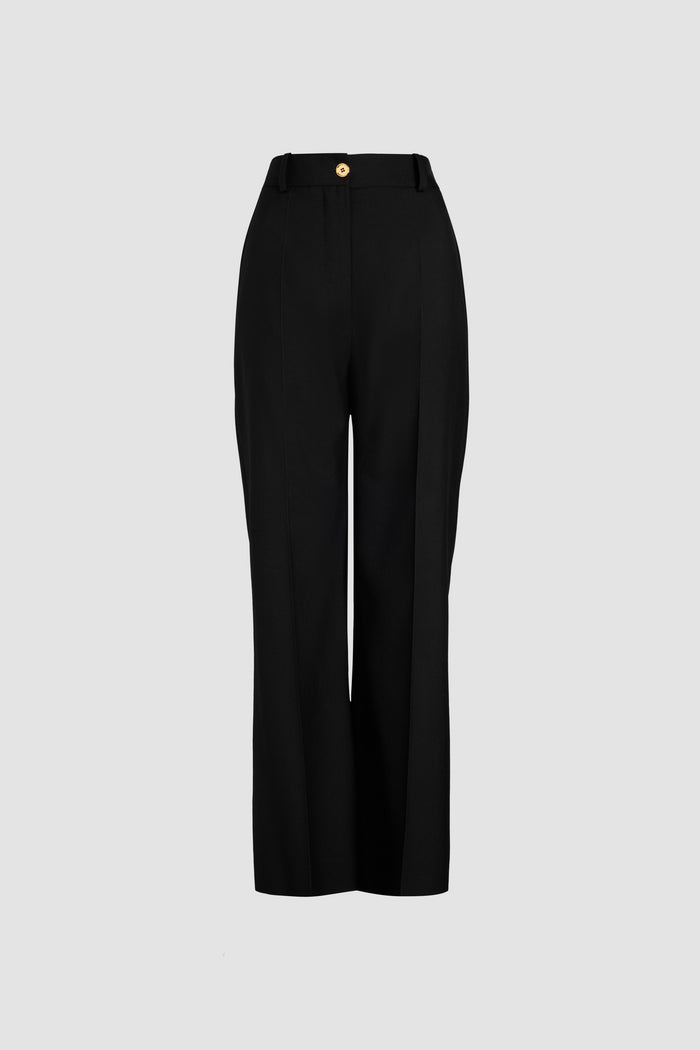 jean patou Pantalon droit en laine vierge Black