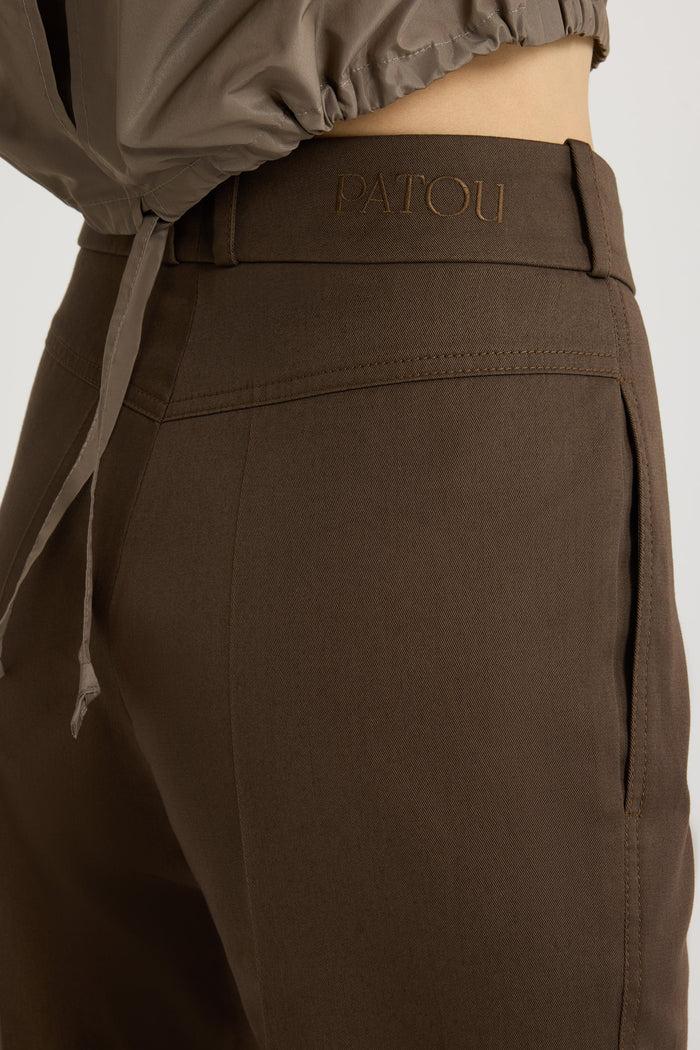 Jean Patou Pantalon évasé En Coton Bio Java Brown