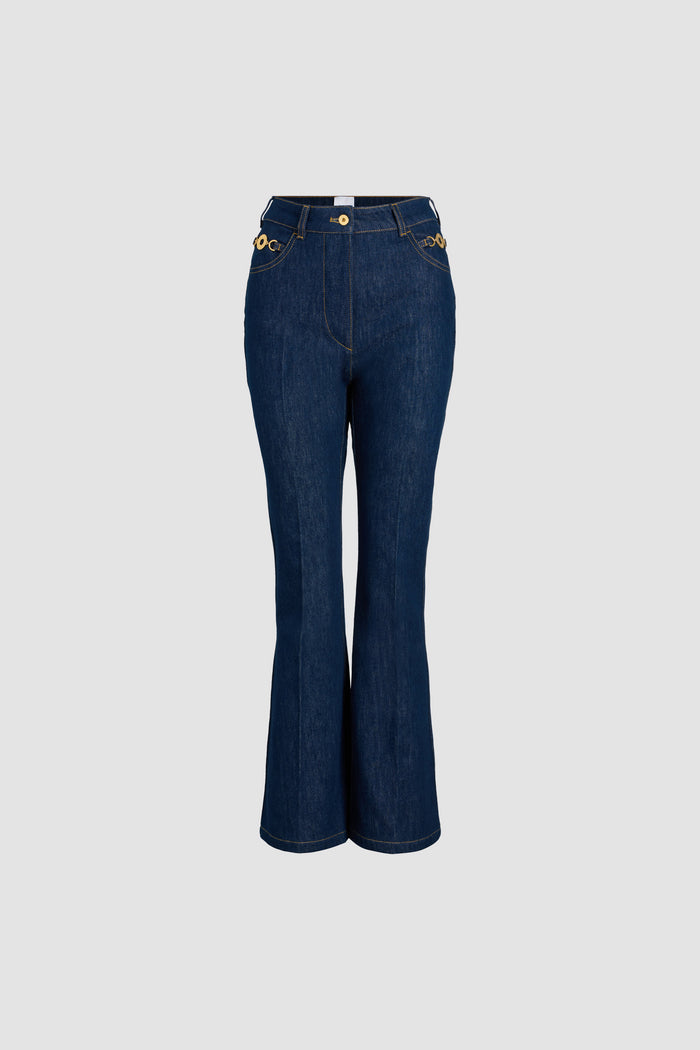 jean patou Pantalon évasé en denim bio Rodeo Blue
