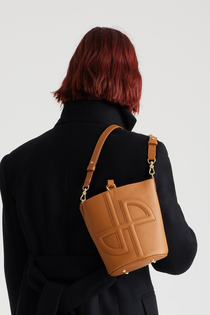 Jean Patou Petit Sac Seau JP En Cuir Autumn Leaf