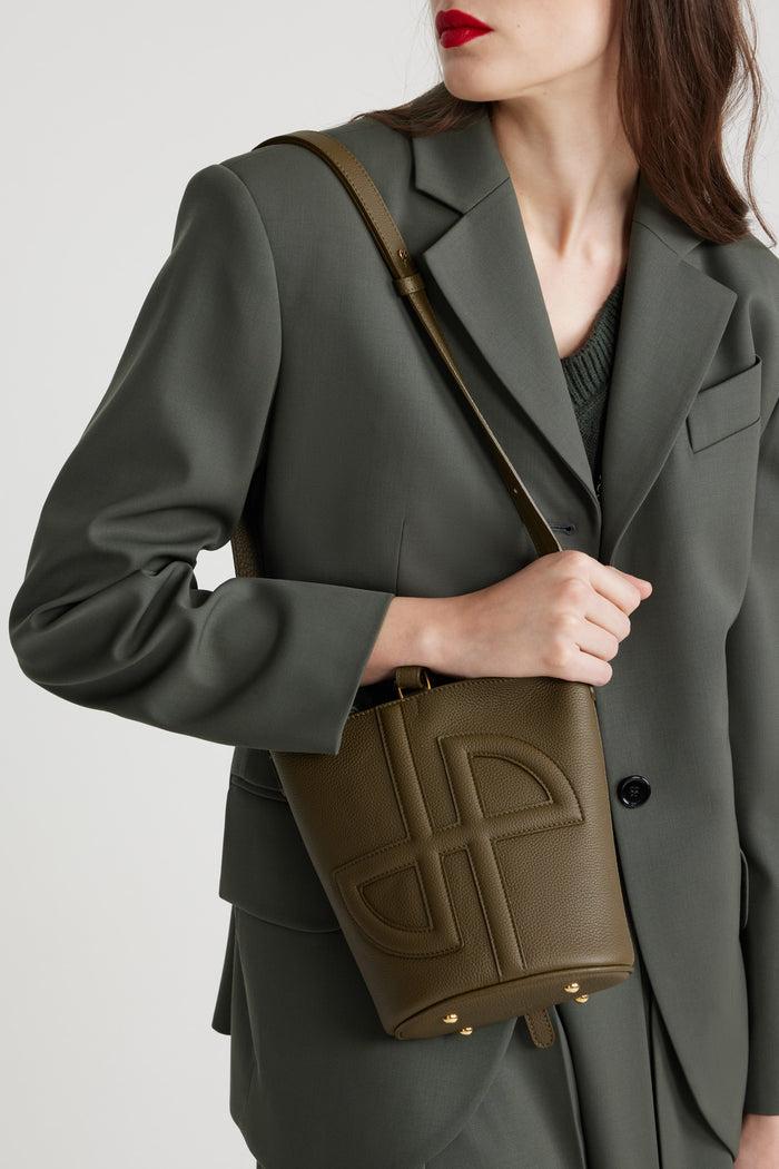 Jean Patou Petit Sac Seau JP En Cuir Winter Moss