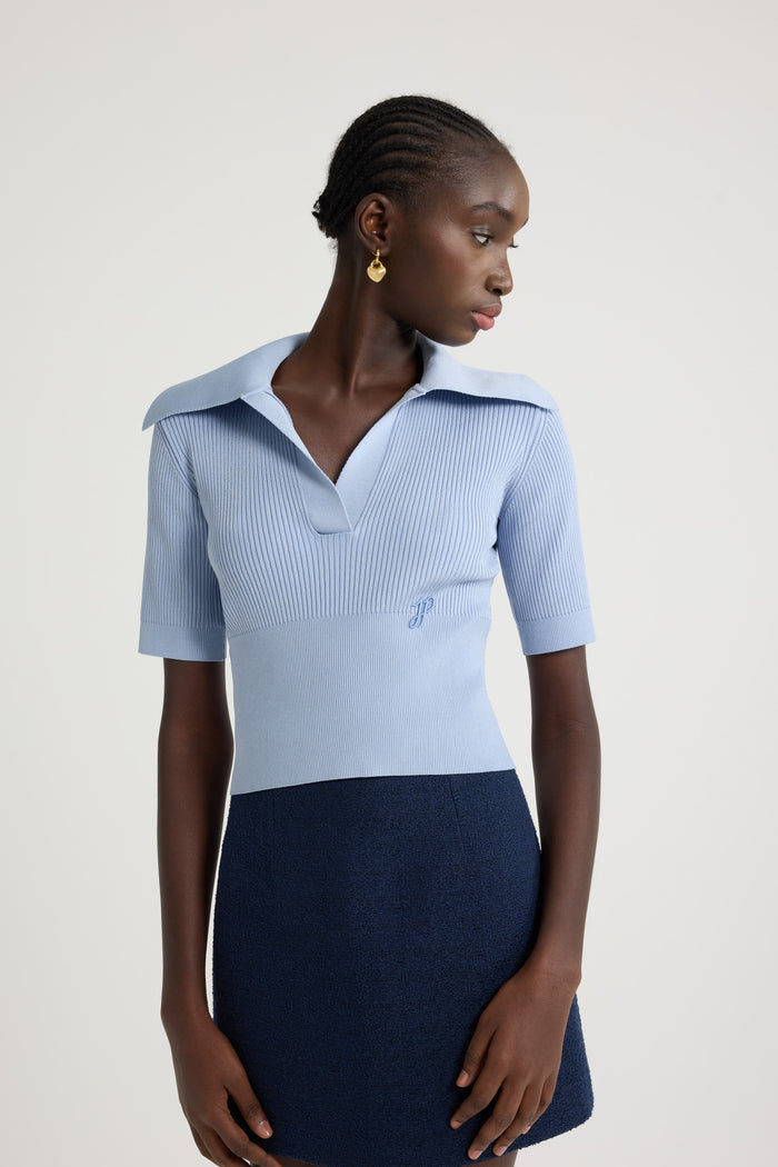 Jean Patou Polo En Crêpe Technique Pearl Blue