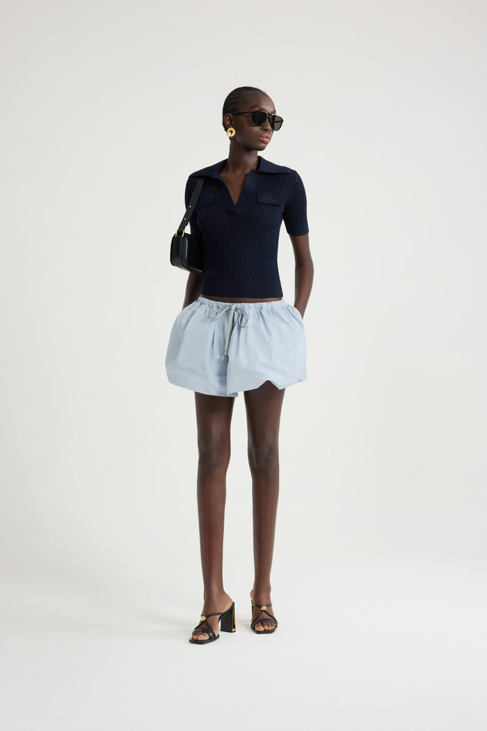 Jean Patou Polo En Maille De Coton Navy Black