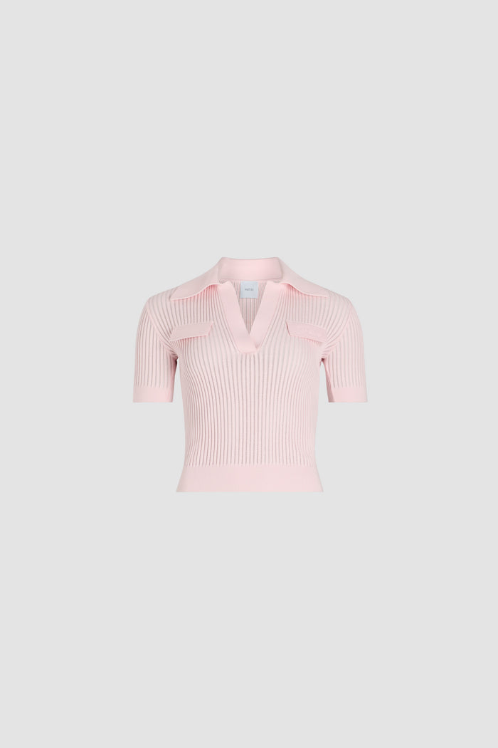 jean patou Polo en maille de coton Primrose Pink