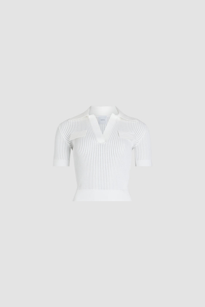 jean patou Polo en maille de coton White
