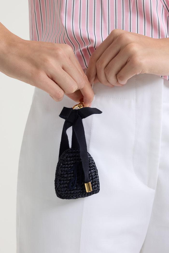 Jean Patou Porte-clés En Raphia Navy Black