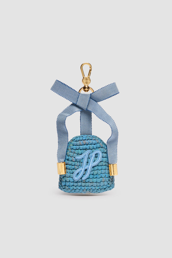 jean patou Porte-clés en raphia Skylight Blue