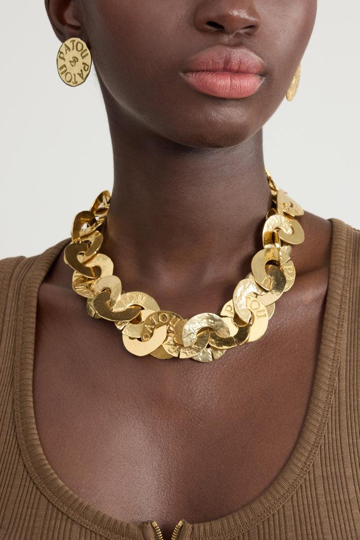 Jean Patou Ras-de-cou Pièces En Laiton Doré Gold