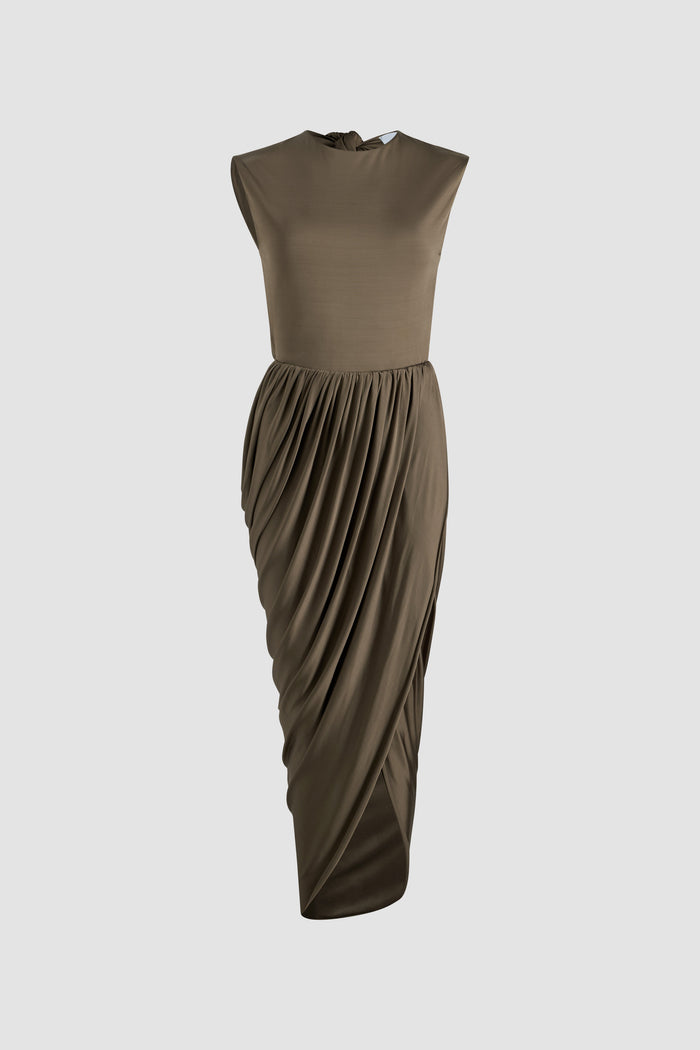 jean patou Robe dos nu en jersey stretch Mocha