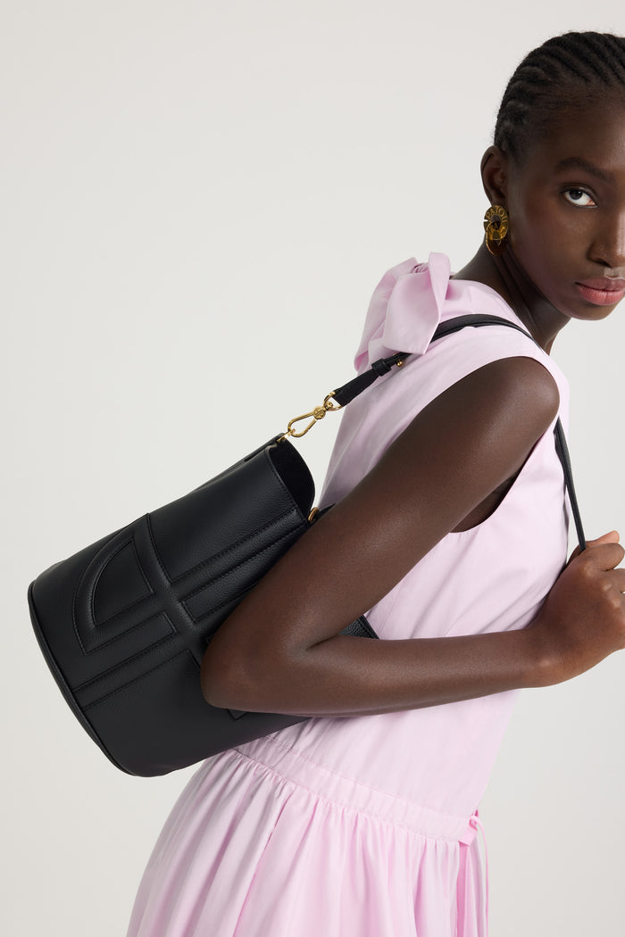 Jean Patou Sac Seau JP En Cuir Black
