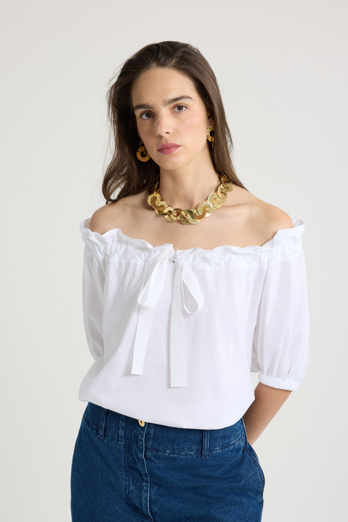 Jean Patou T-shirt à Coulisse En Coton Bio White