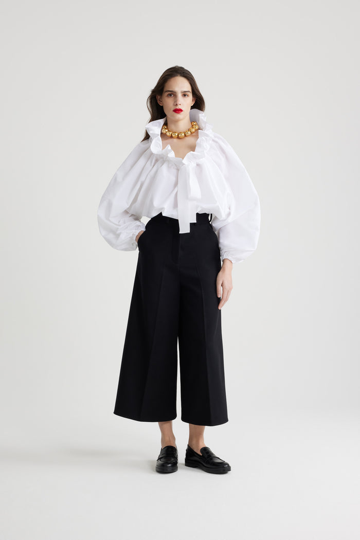 Jean Patou Top à Manches Bouffantes White
