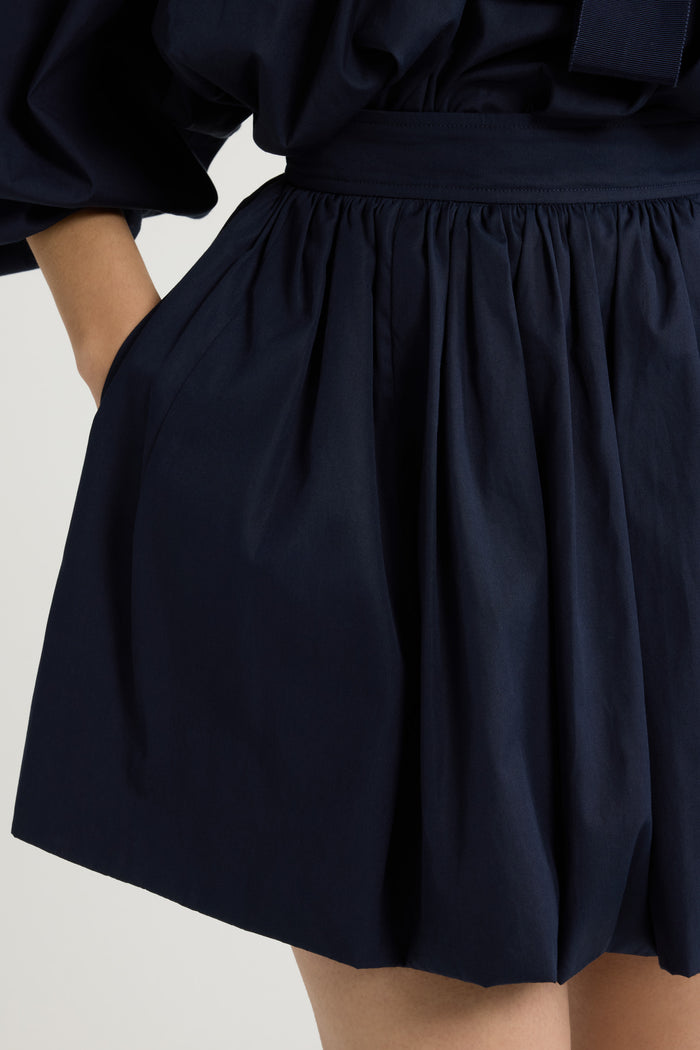 Jean Patou Jupe Boule Courte En Coton Bio Navy Black