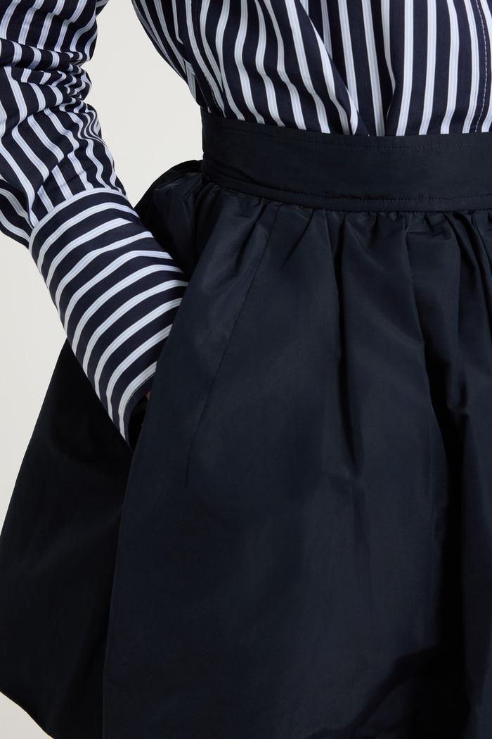 Jean Patou Jupe Boule Courte En Faille Recyclée Navy Black