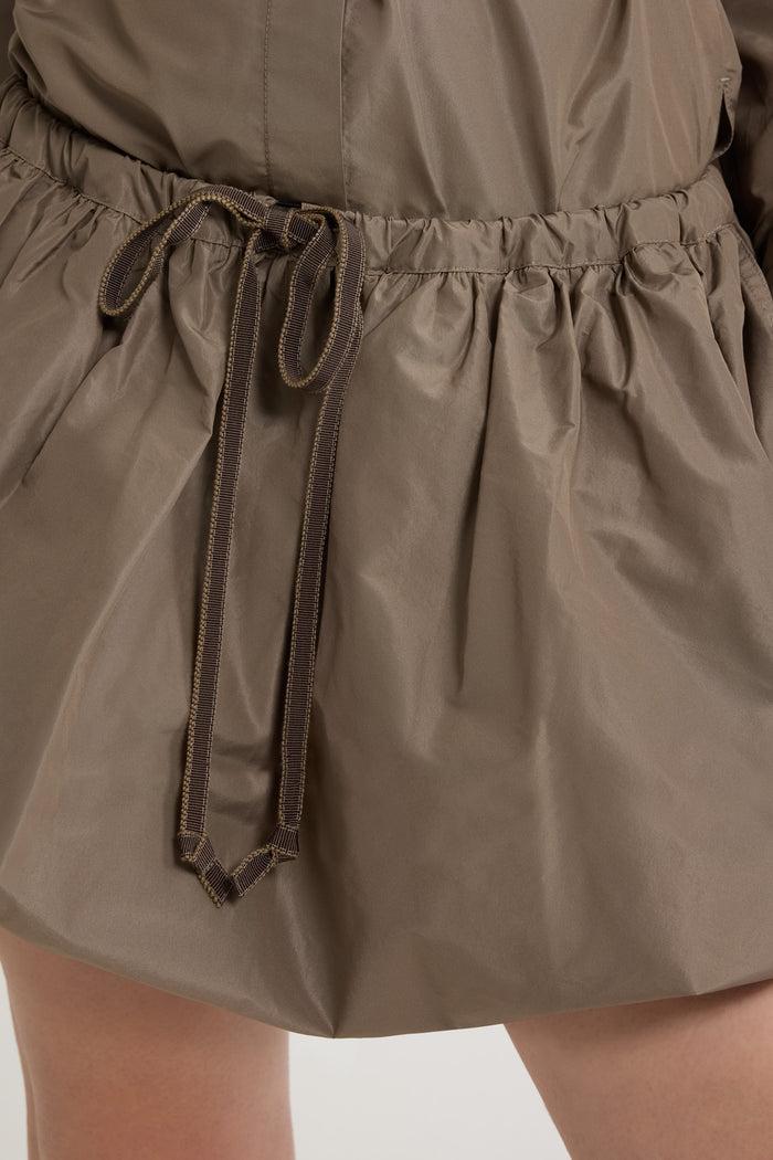 Jean Patou Jupe Courte Bouffante En Faille Recyclée Mocha