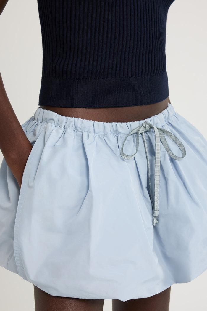 Jean Patou Jupe Courte Bouffante En Faille Recyclée Pearl Blue